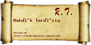 Rehák Terézia névjegykártya